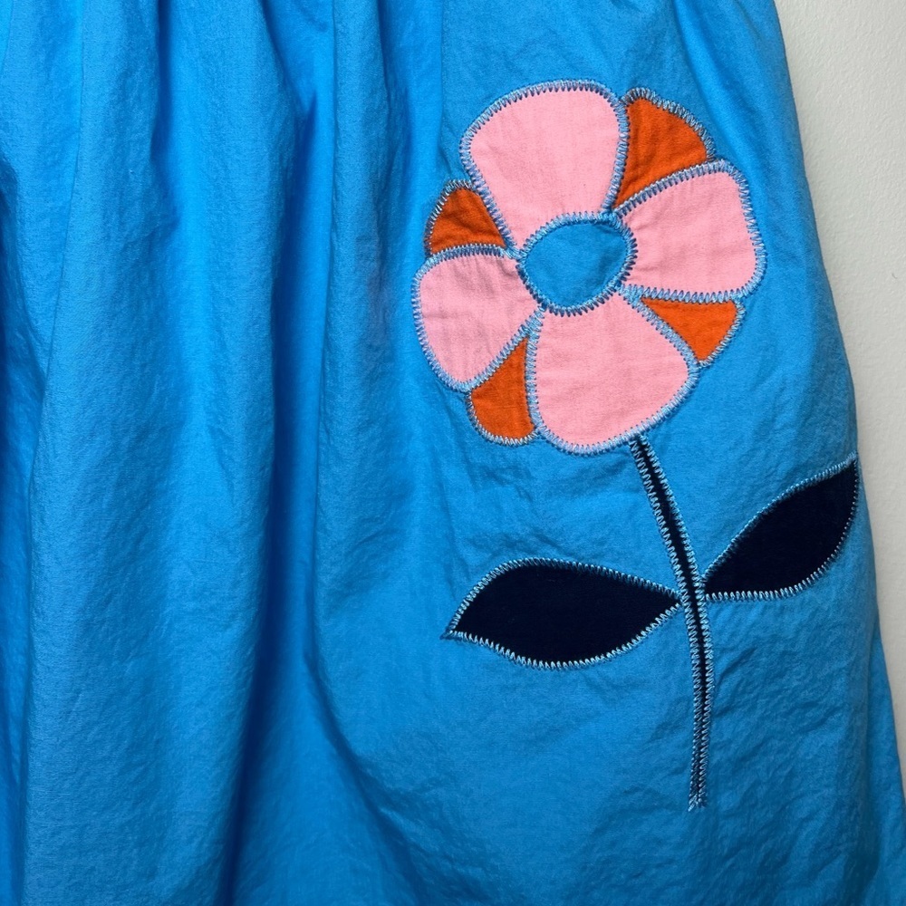 Hanna Andersson Embroidered Flower / Floral Cotton Skirt Sz 10 / Medium - Picture 2 of 5